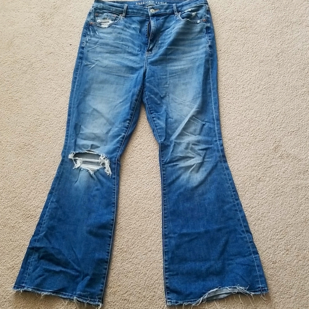 American eagle curvy super high rise flare